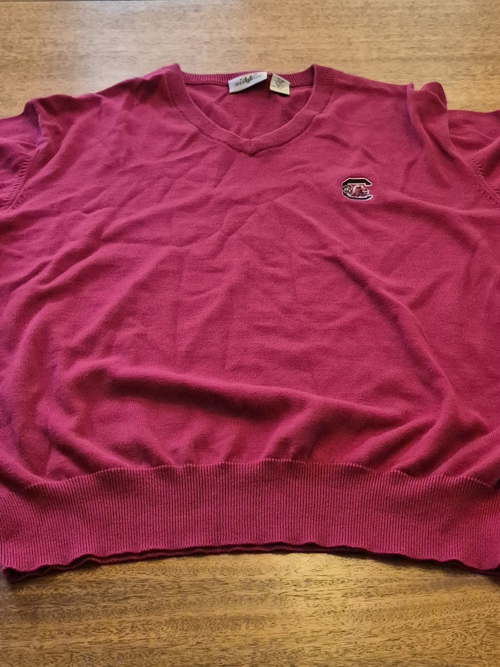 Men's Vesi 100% Cotton V Neck Sweater  Usc Gamecocks Garnet Color Size XL